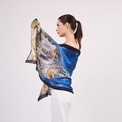 Artistic printed silk scarf - Image 7
