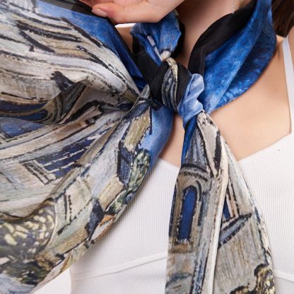 Artistic printed silk scarf - Image 3