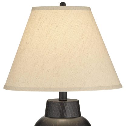 Vintage Hammer Pattern Ceramic Table Lamp - Image 9