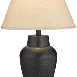 Vintage Hammer Pattern Ceramic Table Lamp