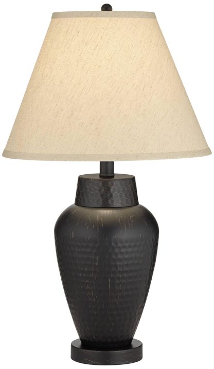 Vintage Hammer Pattern Ceramic Table Lamp