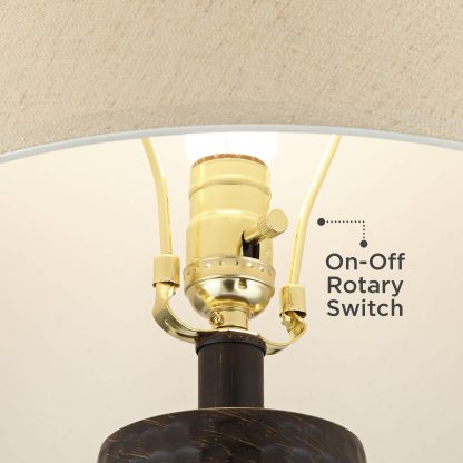 Vintage Hammer Pattern Ceramic Table Lamp - Image 4