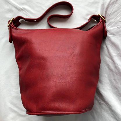 Burgundy leather bucket bag - Image 3