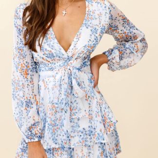 Floral V Neck Dress