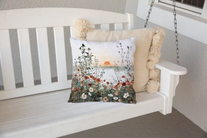 Pastoral sunset floral pillow - Image 6
