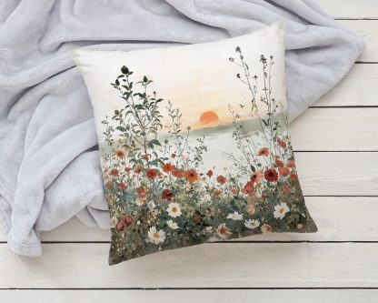 Pastoral sunset floral pillow - Image 4
