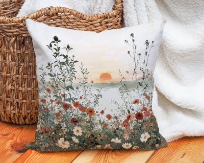 Pastoral sunset floral pillow - Image 3