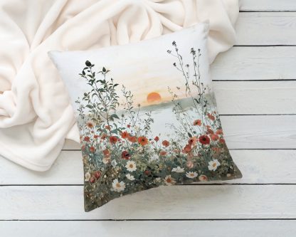 Pastoral sunset floral pillow - Image 2