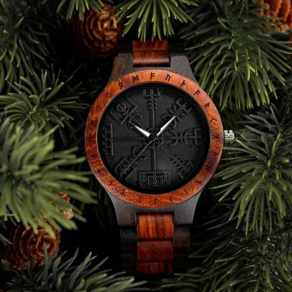 Black dial watch with mysterious rune pattern - Image 2