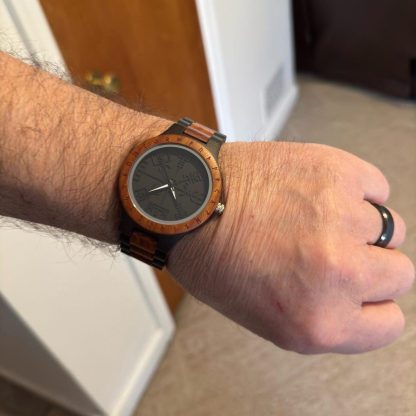 Black dial watch with mysterious rune pattern - Image 3