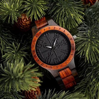 Black dial watch with mysterious rune pattern - Image 5