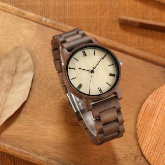 Black needle design simple style wooden watch