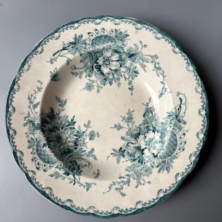 Vintage green floral pattern dinner plate