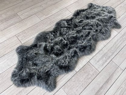 Mysterious style dark grey imitation sheepskin carpet
