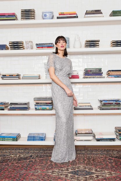 Silver sequined mesh dress - Image 3