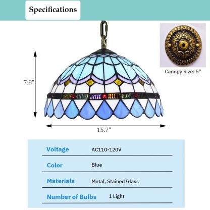 Tiffany Art Chandelier - Image 8