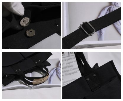 Black Canvas Crossbody Bag - Image 6