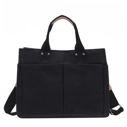 Black Canvas Crossbody Bag