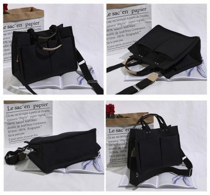 Black Canvas Crossbody Bag - Image 4