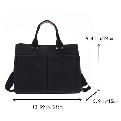 Black Canvas Crossbody Bag - Image 3