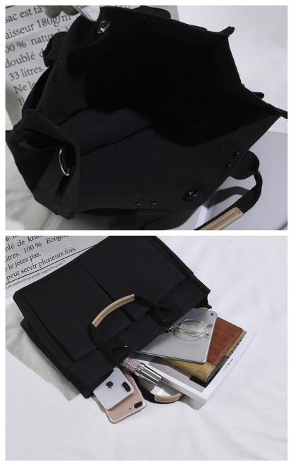 Black Canvas Crossbody Bag - Image 2