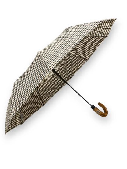 Classic checkered wooden handle umbrella - Image 6