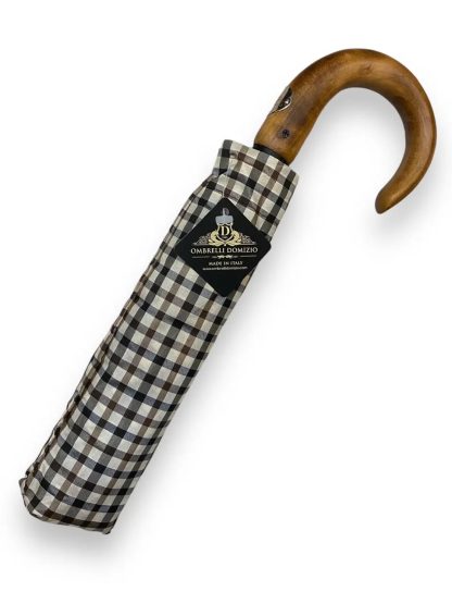 Classic checkered wooden handle umbrella - Image 5