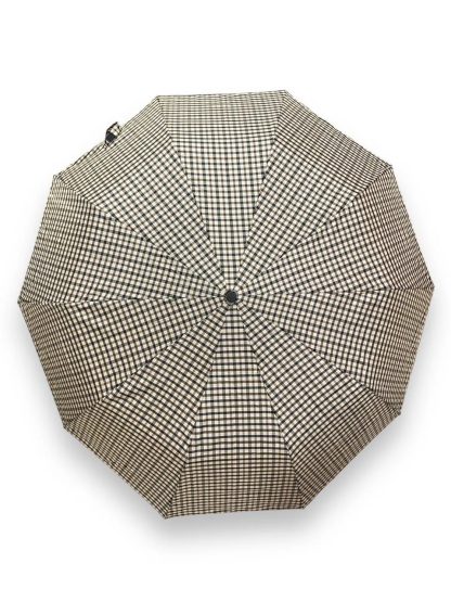 Classic checkered wooden handle umbrella - Image 3