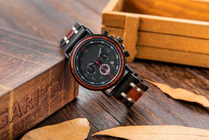 Chronograph function red and black texture watch - Image 3