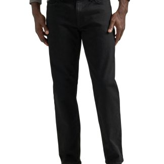 Stylish black straight jeans