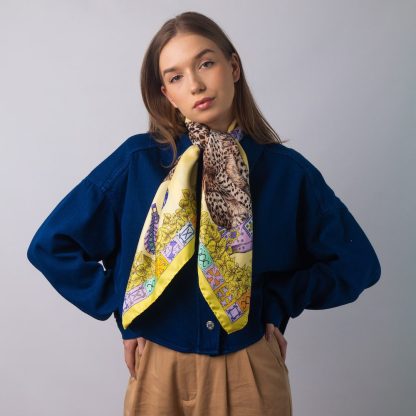 Wild scroll silk scarf