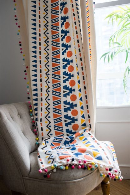 Bohemian Hand-Beaded Geometric Curtains - Image 5