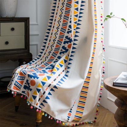 Bohemian Hand-Beaded Geometric Curtains - Image 3