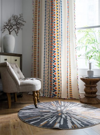 Bohemian Hand-Beaded Geometric Curtains