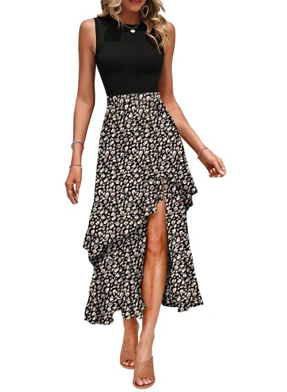 Patchwork two-piece floral dress - Image 3