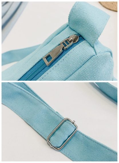 Fresh Blue Canvas Crescent Shoulder Bag - Image 6
