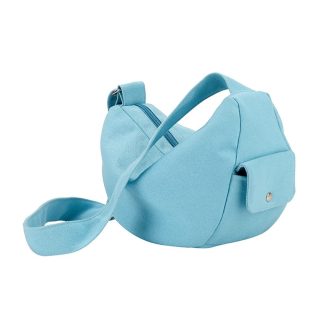 Fresh Blue Canvas Crescent Shoulder Bag