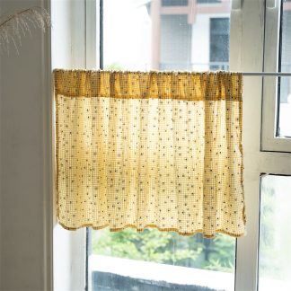 Turmeric floral short curtain