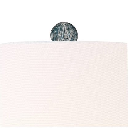 Vintage blue wooden table lamp - Image 7