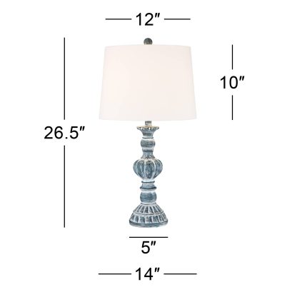 Vintage blue wooden table lamp - Image 6