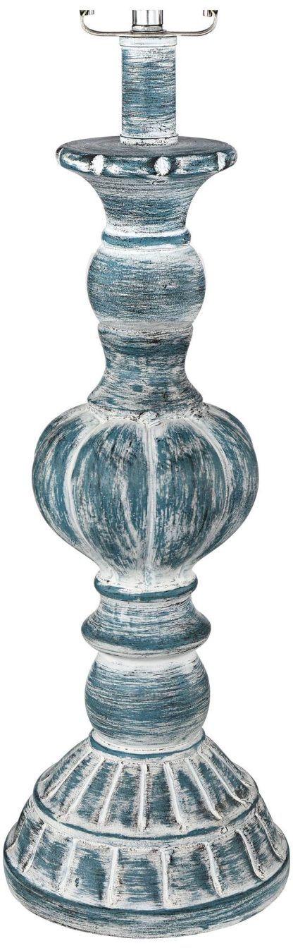 Vintage blue wooden table lamp - Image 3
