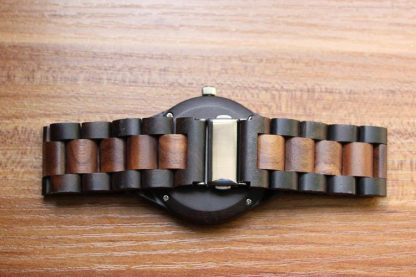 Dark and light color interweaving wooden watch - Image 2