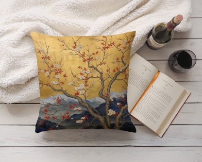 New Chinese style landscape flower and bird pillow