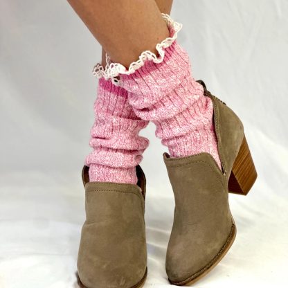 Pink mist lace stacked socks - Image 3