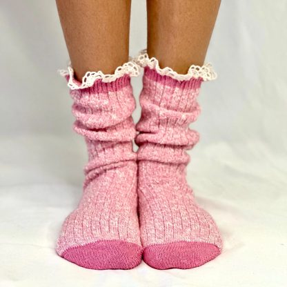 Pink mist lace stacked socks - Image 2
