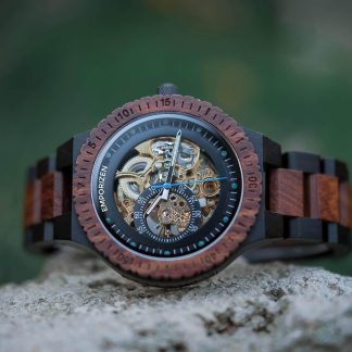 Dial hollow mechanical design blue pointer watch
