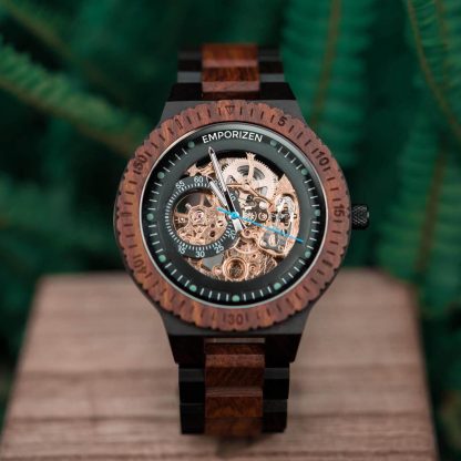 Dial hollow mechanical design blue pointer watch - Image 3