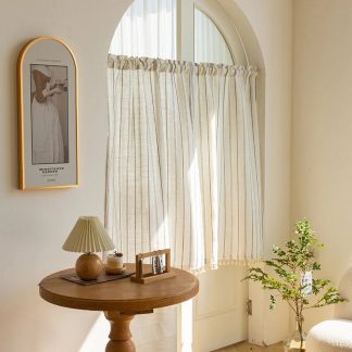 Striped linen curtains