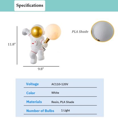 Astronaut Moon Wall Lamp - Image 6