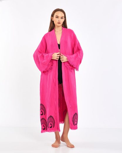 Pink Peacock Kimono Cardigan - Image 4